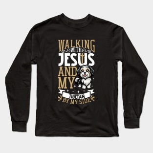 Jesus and dog - Tibetan Terrier Long Sleeve T-Shirt